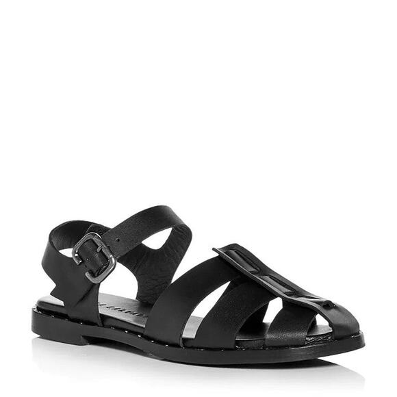 Freda Salvador Sera Fisherman Sandal Black Leather - 10 - Picture 1 of 7
